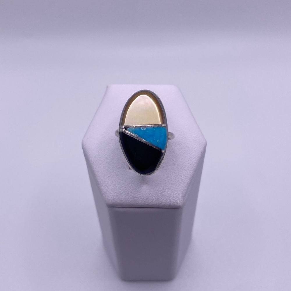 925 sterling silver Zuni turquoise ring